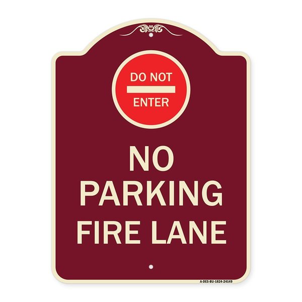 Signmission Do Not Enter No Parking Fire Lane W/ Graphic Heavy-Gauge Aluminum Sign, 24" x 18", BU-1824-24149 A-DES-BU-1824-24149